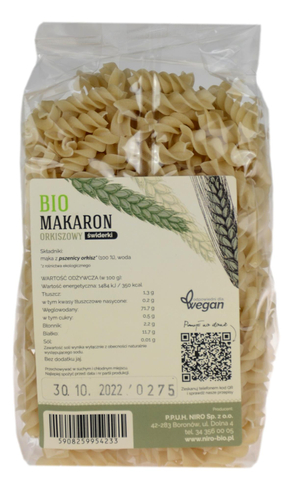 Makaron orkiszowy świderki BIO 250g NIRO