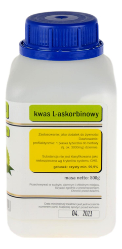Kwas L-askorbinowy E300 - Witamina C - 500g YUCCA
