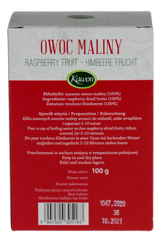 Owoc maliny 100g KAWON
