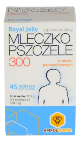 Mleczko pszczele 300 600mg 45kaps APIPOL FARMA