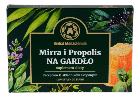 Mirra i Propolis Na Gardło 12 pastylek do ssania HERBAL MONASTERIUM