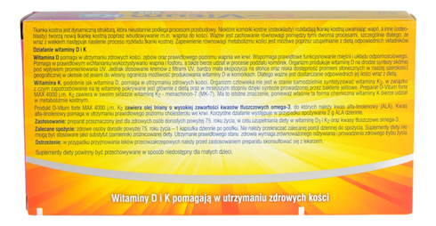 D-Vitum forte 4000 j.m. + K2 Mk-7 (Witamina D3+K2) 60 kapsułek OLEOFARM
