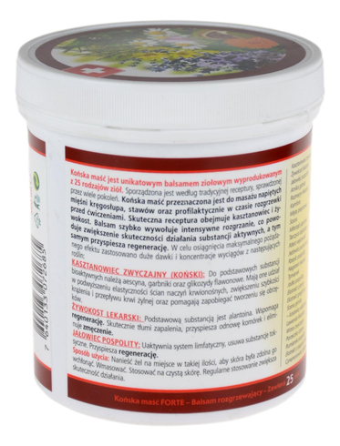 Końska Maść Szwajcarska rozgrzewająca FORTE 500ml HERBAMEDICUS