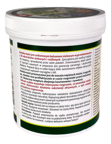 Końska Maść Szwajcarska rozgrzewająca 500ml HERBAMEDICUS