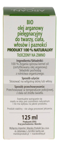 Olej Arganowy BIO ECOCERT 125ml EFAS MAROKO