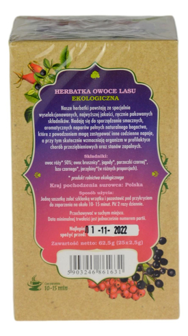 Herbatka Owoce Lasu EKO 25x2,5g DARY NATURY