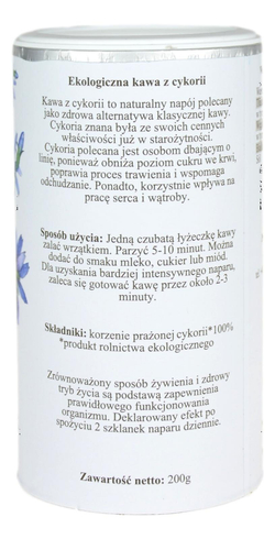 Kawa z cykorii BIO 200g DARY NATURY