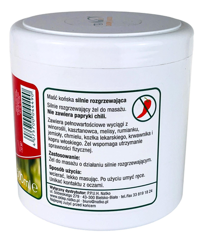 Maść końska silnie rozgrzewająca 500ml KRAUTERHOF