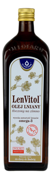 LenVitol Olej lniany budwigowy tłoczony na zimno 1000ml OLEOFARM