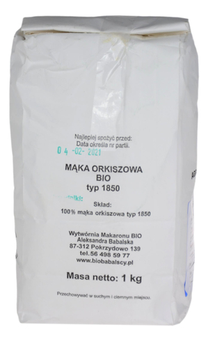 Mąka orkiszowa typ 1850 BIO 1kg BIOBABALSCY