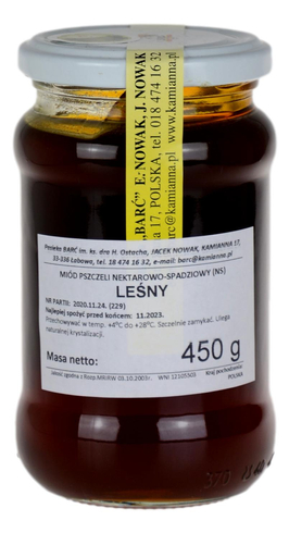 Miód leśny 450g Pasieka BARĆ Kamianna
