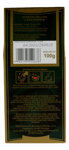 Herbata zielona z rokitnikiem 100g NATURA WITA