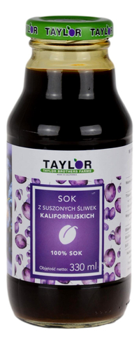Sok z suszonych śliwek kalifornijskich 100% 330ml TAYLOR