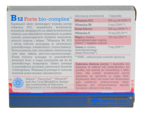 Witamina B12 Forte Bio-Complex 30 kapsułek OLIMP