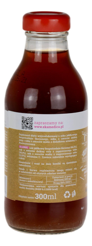 Sok jabłko-dzika róża-malina 100% smaku 300ml EKAMEDICA
