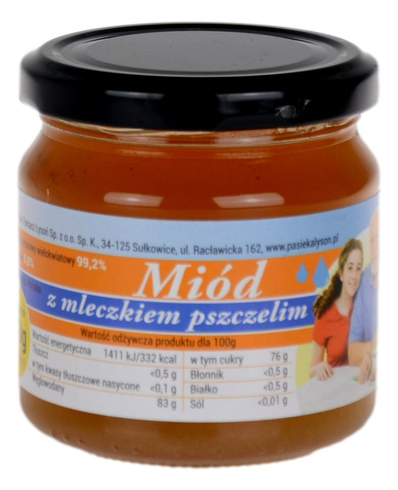 Miód z mleczkiem pszczelim 250g ŁYSOŃ