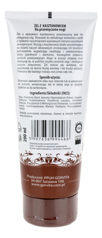 Żel z kasztanowcem na przemęczone nogi 200ml GORVITA