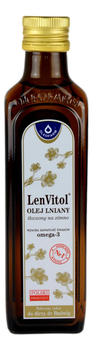 LenVitol Olej lniany budwigowy tłoczony na zimno 250ml OLEOFARM