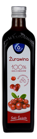 Żurawina sok 100% 490ml OLEOFARM