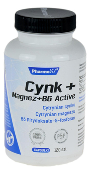 Cynk + Magnez + B6 Active 120kaps PHARMOVIT