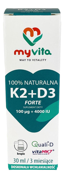 Witamina K2 + D3 (4000) w kroplach 30ml MYVITA