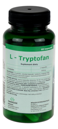 L-Tryptophan (Tryptofan) 500mg - 60kaps SWANSON