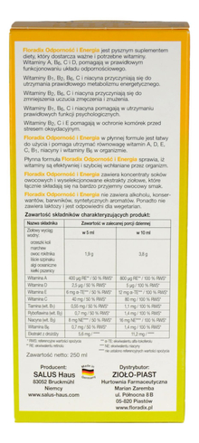 Floradix Odpornosć i Energia (Tonik) 250ml