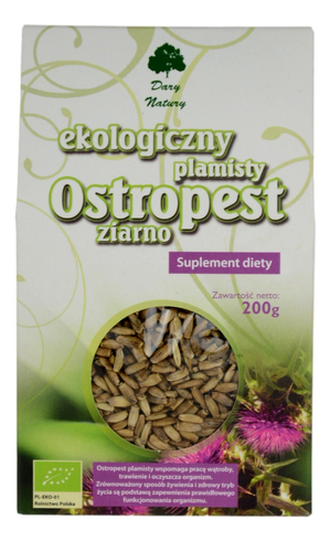 Ostropest plamisty ziarno EKOLOGICZNY 200g DARY NATURY