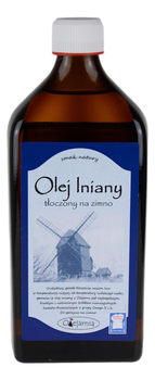 Olej lniany budwigowy tłoczony na zimno 500ml OLEJARNIA