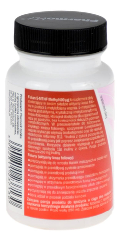 Folian 5-MTHF Methyl 600µg 60 kapsułek PHARMOVIT