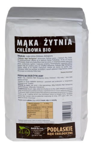 Mąka żytnia chlebowa BIO 1kg BIO LIFE