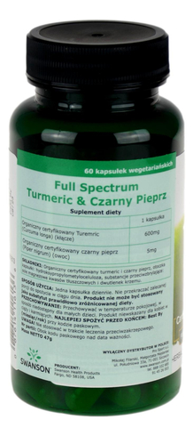 Turmeric (Kurkuma) Czarny pieprz 60kaps SWANSON
