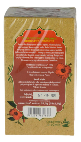 Herbatka Hibiskus EKO 25x2,5g DARY NATURY