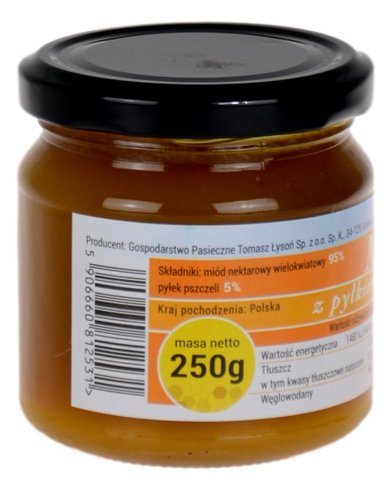 Miód z pyłkiem kwiatowym 250g ŁYSOŃ