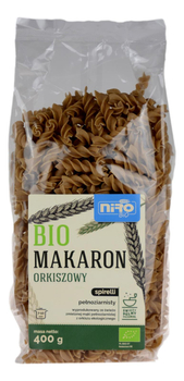 Makaron orkiszowy pełnoziarnisty spirelli BIO 400g NIRO