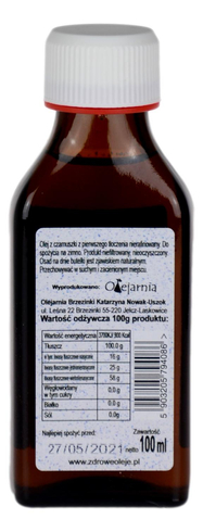 Olej z czarnuszki 100ml OLEJARNIA
