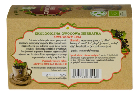 Herbatka Owocowy Raj EKO 25x2,5g DARY NATURY