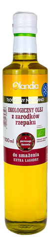 Olej z zarodków rzepaku - Do smażenia - EKO 500ml OLANDIA