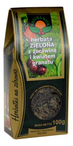 Herbata zielona z żurawiną i kwiatem granatu 100g NATURA WITA