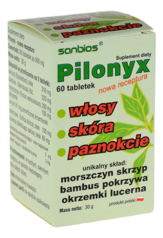 Pilonyx - włosy skóra paznokcie 60 tabl. SANBIOS