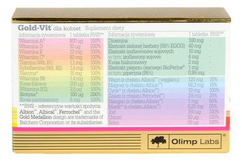 Gold-Vit dla kobiet 30 tabletek OLIMP