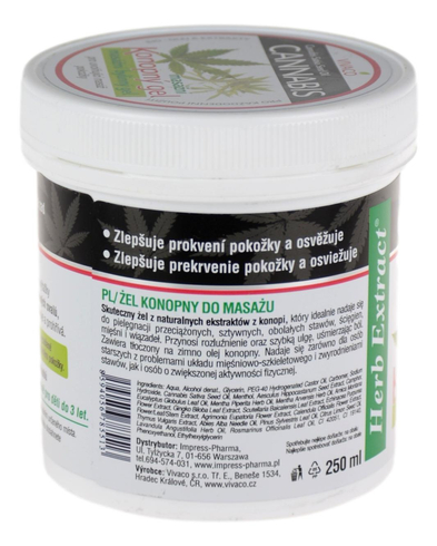 Żel konopny do masażu 250ml VIVACO