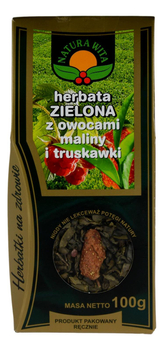Herbata zielona z owocami maliny i truskawki 100g NATURA WITA