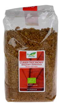 Cukier trzcinowy, brązowy, Demerara BIO 1000g BIO PLANET