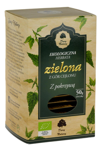 Herbata zielona z pokrzywą EKO 25x2g DARY NATURY