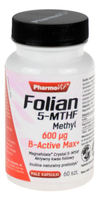 Folian 5-MTHF Methyl 600µg 60 kapsułek PHARMOVIT