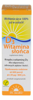 D3 Witamina słońca 20ml DR. JACOB'S
