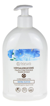 Hipoalergiczne Szare Mydło w płynie z esktraktem z lnu 500ml BARWA