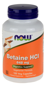 Betaine HCL 648mg 120 weg.kaps. NOW