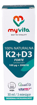 Witamina K2 + D3 w kroplach 30ml MYVITA